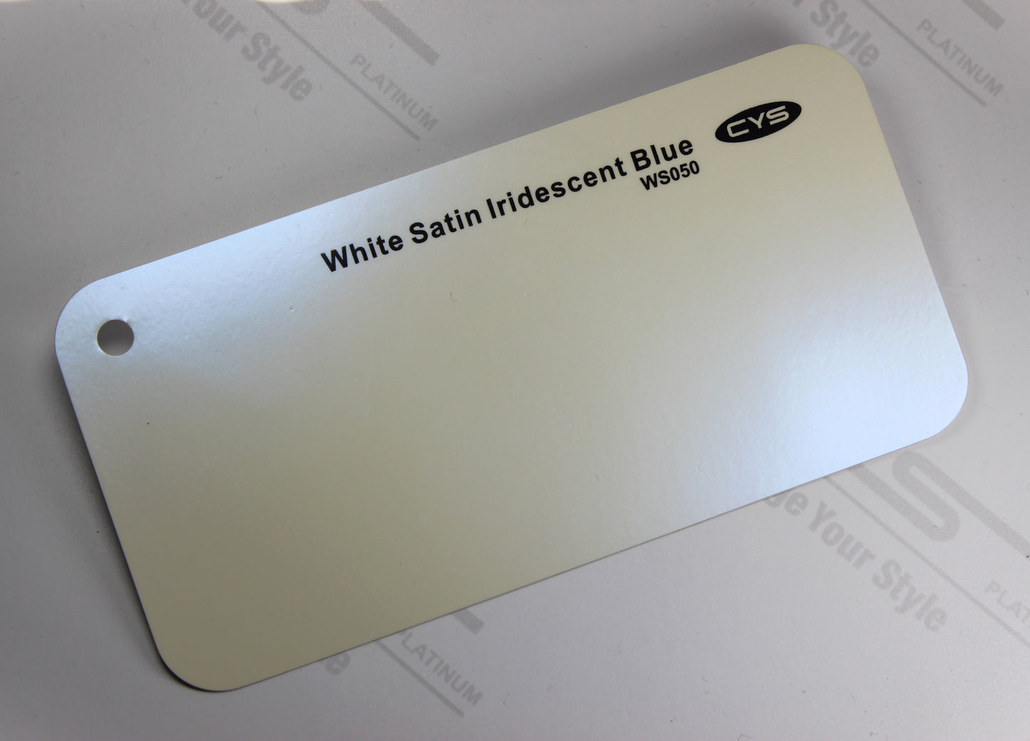 White Satin Iridescent Blue