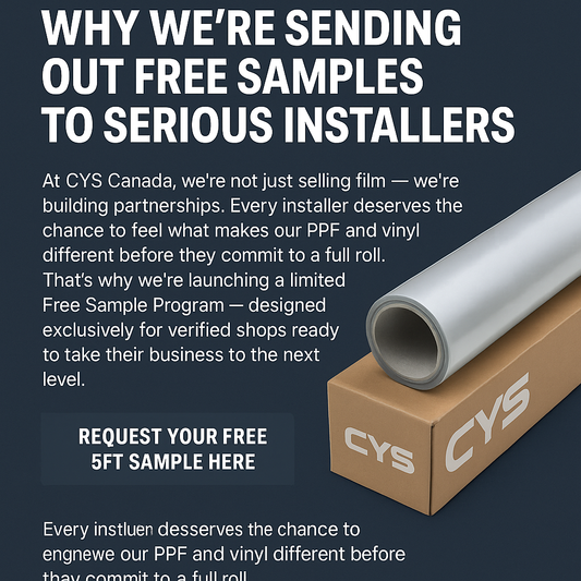 Try CYS PPF Free 5ft Sample, Zero Risk! Because the best installers don't guess. They test.